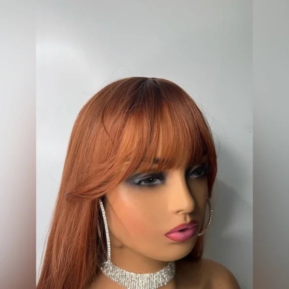 COPPER - AUBURN 20 In Wig with Bangs - Realistic Look - Picture 6 of 9